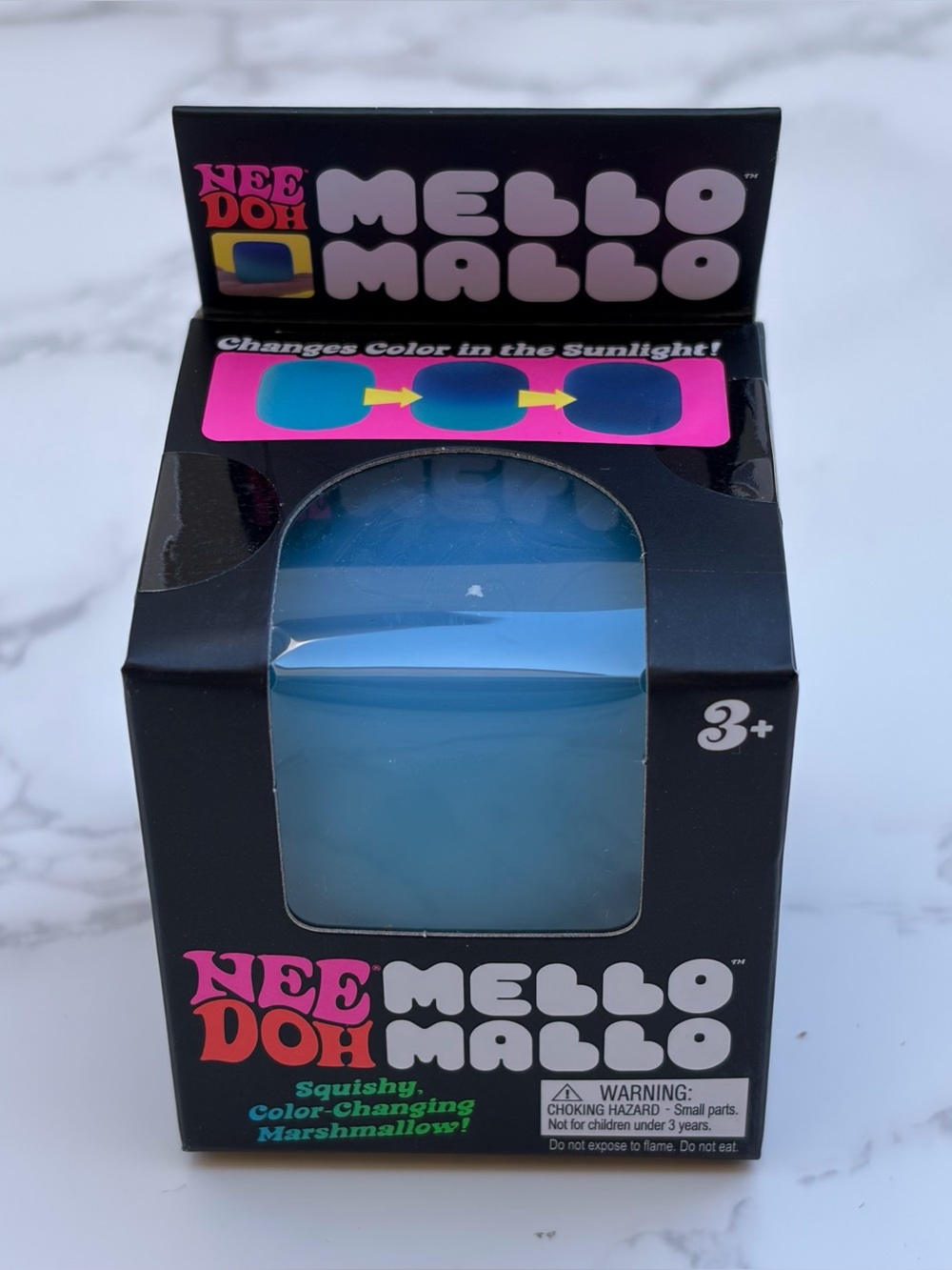 Needoh Mello Mallo Color-Changing Blue Marshmallow Squishy Toy New